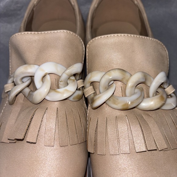 COCONUTS by Matisse Bess Platform Loafers Brown Chainlink Fringe Women's Size 8M - Picture 8 of 16